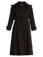 Alexachung Double-breasted Velvet-trimmed Cotton Coat