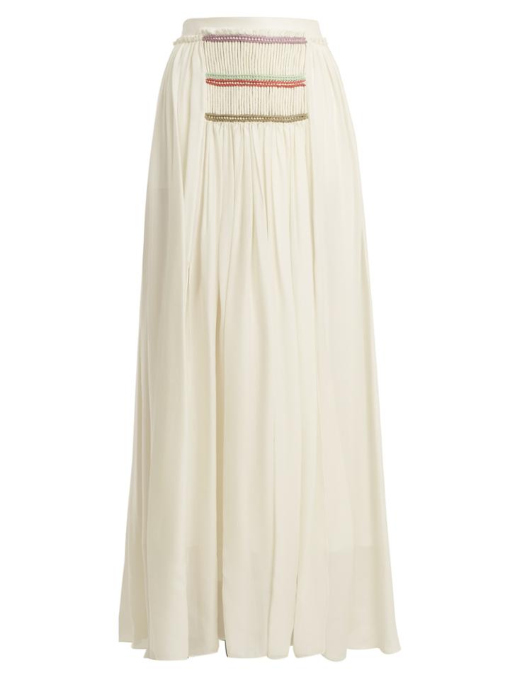 Chloé Pleated Silk-georgette Skirt