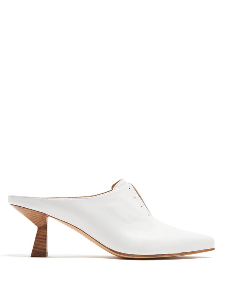 Gabriela Hearst Antoinette Kitten-heel Leather Mules
