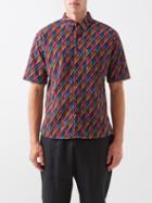 Thorsun - Short-sleeved Arrow-print Cotton Shirt - Mens - Multi