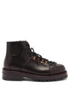 Matchesfashion.com Versace - Medusa-patch Leather Hiking Boots - Mens - Black