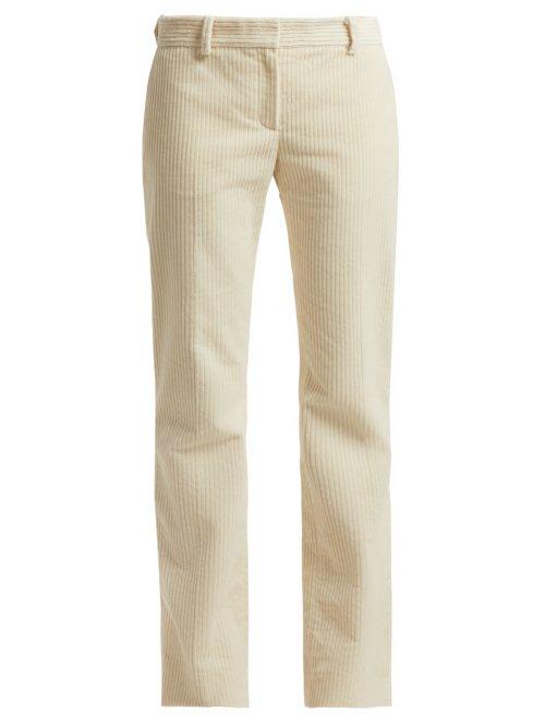 Matchesfashion.com Bella Freud - Schoolboy Straight Leg Cotton Corduroy Trousers - Womens - Cream