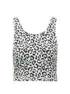 Matchesfashion.com The Upside - Ice Leopard-jacquard Jersey Crop Top - Womens - Leopard