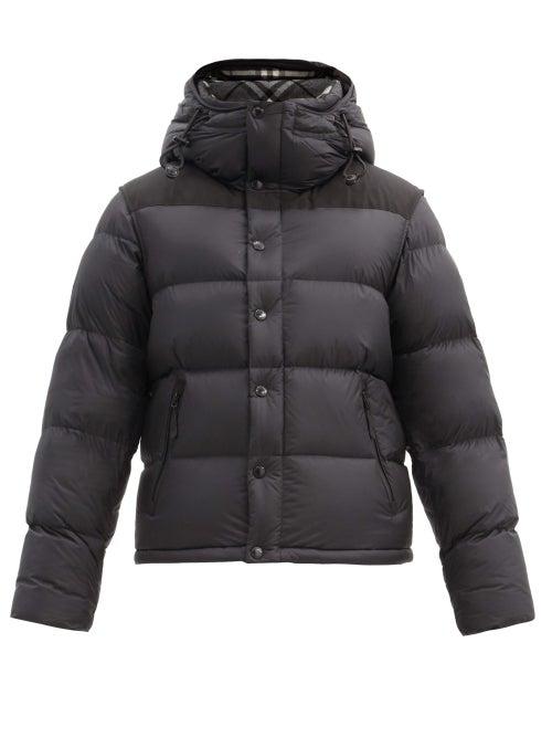 Matchesfashion.com Burberry - Lockwell Logo-patch Removable-sleeve Quilted Coat - Mens - Black