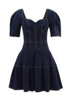 Alexander Mcqueen - Sweetheart-neck Denim Dress - Womens - Denim