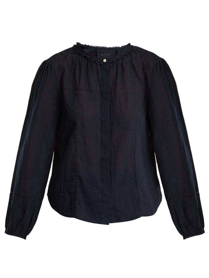 Loup Charmant Palla Jour-chelle Trimmed Cottton-voile Top