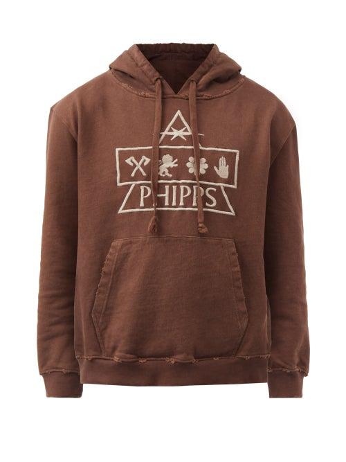 Phipps - Pyramid-embroidered Organic-cotton Sweatshirt - Mens - Brown