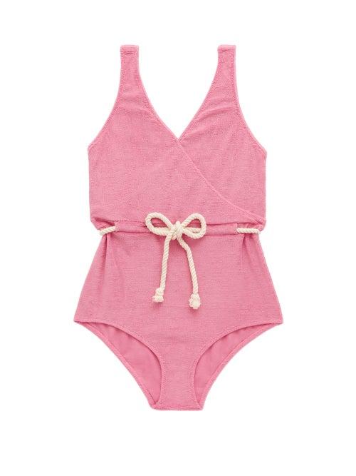 Matchesfashion.com Lisa Marie Fernandez - Yasmin Cotton-blend Terry Swimsuit - Womens - Pink