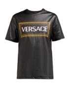 Matchesfashion.com Versace - Logo Print T Shirt - Womens - Black Multi
