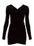 Matchesfashion.com Alexandre Vauthier - Sweetheart Neckline Velvet Mini Dress - Womens - Black