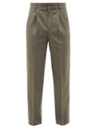 Another Aspect - Pleated Wool Trousers - Mens - Light Brown