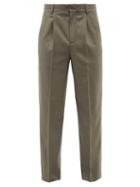 Another Aspect - Pleated Wool Trousers - Mens - Light Brown