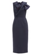 Matchesfashion.com Roksanda - Flandre Draped-bow Crepe Dress - Womens - Navy