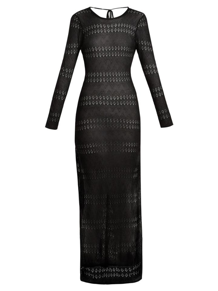Melissa Odabash Melissa Scoop-back Pointelle-knit Maxi Dress
