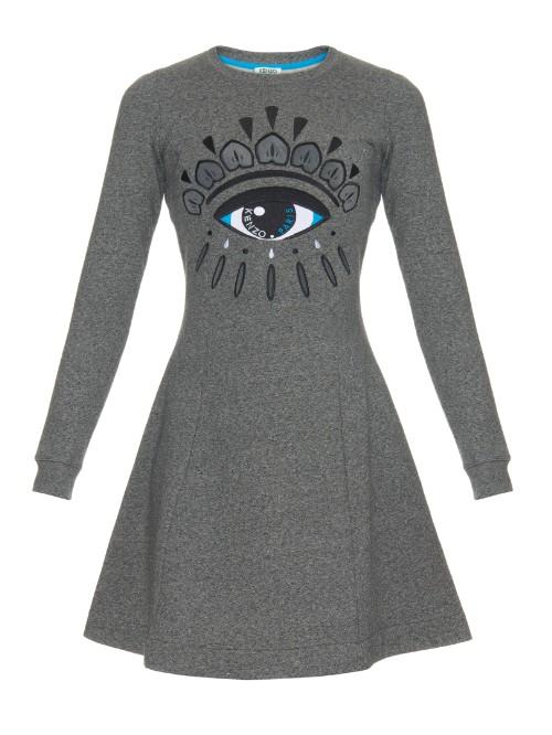 Kenzo Icons Eye-embroidered Sweat-dress