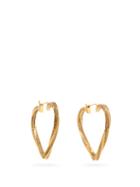 Matchesfashion.com Saint Laurent - Twisted Crystal Heart Earrings - Womens - Gold