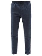 Mens Rtw Paul Smith - Drawstring Check Wool-twill Trousers - Mens - Green Multi
