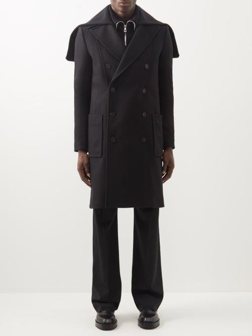 Balmain - Double-breasted Wool-blend Coat - Mens - Black
