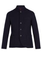 Matchesfashion.com Harris Wharf London - Stand Collar Virgin Wool Jacket - Mens - Blue