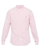 Matchesfashion.com Polo Ralph Lauren - Logo Embroidered Striped Cotton Oxford Shirt - Mens - Pink