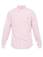 Matchesfashion.com Polo Ralph Lauren - Logo Embroidered Striped Cotton Oxford Shirt - Mens - Pink