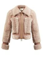 Matchesfashion.com Zimmermann - Fleeting Shearling Bomber Jacket - Womens - Light Pink