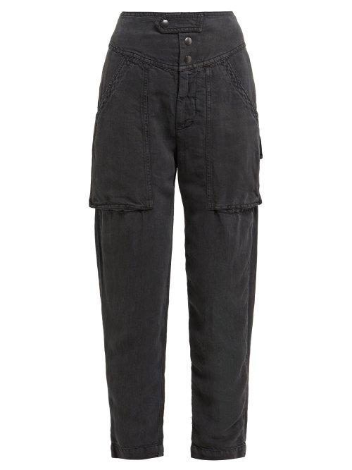 Matchesfashion.com Isabel Marant Toile - Lago Patch Pocket Twill Trousers - Womens - Black