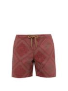 Matchesfashion.com Thorsun - Quilt Print Titan Fit Swim Shorts - Mens - Red