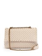 Matchesfashion.com Bottega Veneta - Olimpia Baby Intrecciato Leather Cross Body Bag - Womens - Light Grey