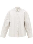 Matchesfashion.com Vika Gazinskaya - Faux Leather Shirt - Womens - Light Blue