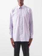 Charvet - Slim-fit Striped-poplin Shirt - Mens - Purple
