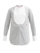 Matchesfashion.com Chlo - Bib-front Striped Cotton Shirt - Womens - Blue White