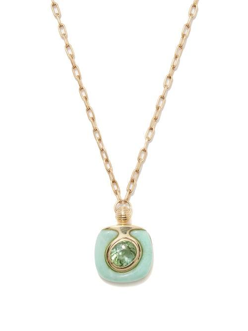 Retrouvai - Impetus Tourmaline, Opal & 14kt Gold Necklace - Womens - Green Gold