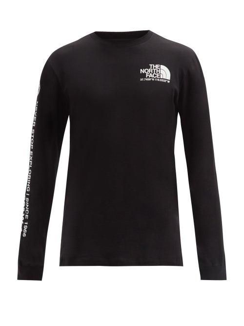 Matchesfashion.com The North Face - Coordinates-print Cotton Long-sleeved T-shirt - Mens - Black