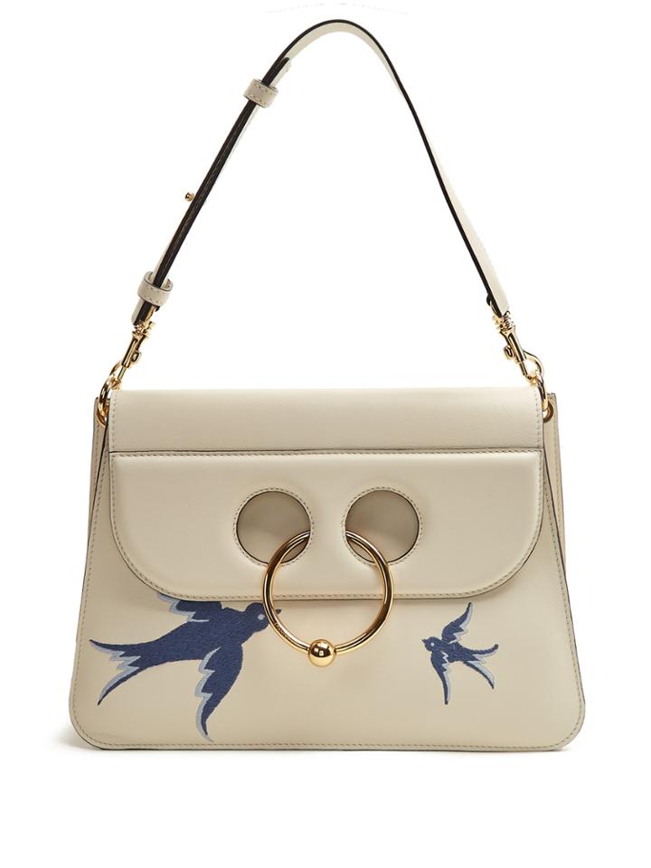 Jw Anderson Pierce Medium Embroidered Leather Shoulder Bag