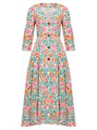 Matchesfashion.com Isa Arfen - Sorrento Floral Print Cotton Dress - Womens - Pink Multi