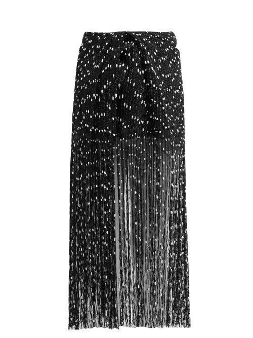 Matchesfashion.com Jacquemus - Capri Embroidered Fringe Skirt - Womens - Black