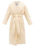 Totme - Sash-waist Down-filled Shell Coat - Womens - Cream