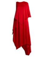 Osman Thalia Asymmetric-panel Satin Dress