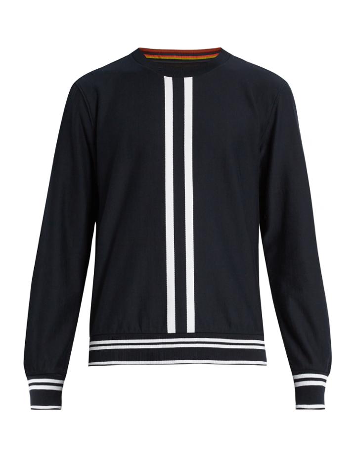 Paul Smith Stripe-intarsia Cotton Sweatshirt