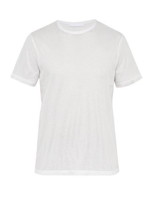Matchesfashion.com Helmut Lang - Back Logo Print Mesh T Shirt - Mens - White