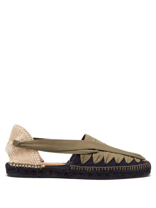 Matchesfashion.com Castaer - Norman Cotton Canvas & Jute Espadrilles - Mens - Navy/dk Olive