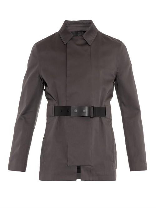 Balenciaga Leather Belted Trench Coat