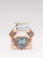 Daniela Villegas - Glaucus Sapphire, Aquamarine & 18kt Rose-gold Ring - Womens - Blue Multi