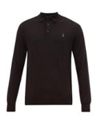 Matchesfashion.com Polo Ralph Lauren - Logo Embroidered Merino Wool Polo Shirt - Mens - Black