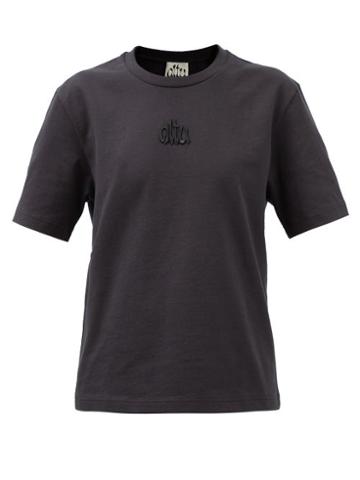 Altu - Logo-embroidered Cotton-jersey T-shirt - Womens - Black