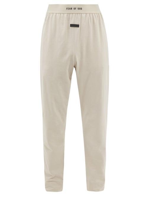 Fear Of God - Logo-print Cotton-blend Trousers - Mens - Cement