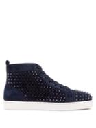 Matchesfashion.com Christian Louboutin - Louis Spiked Leather High Top Trainers - Mens - Blue