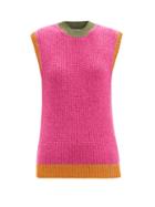 Matchesfashion.com Valentino - Logo-embroidered Ribbed Mohair-blend Tank Top - Womens - Multi