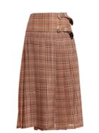 Toga Pleated Checked Mesh Skirt